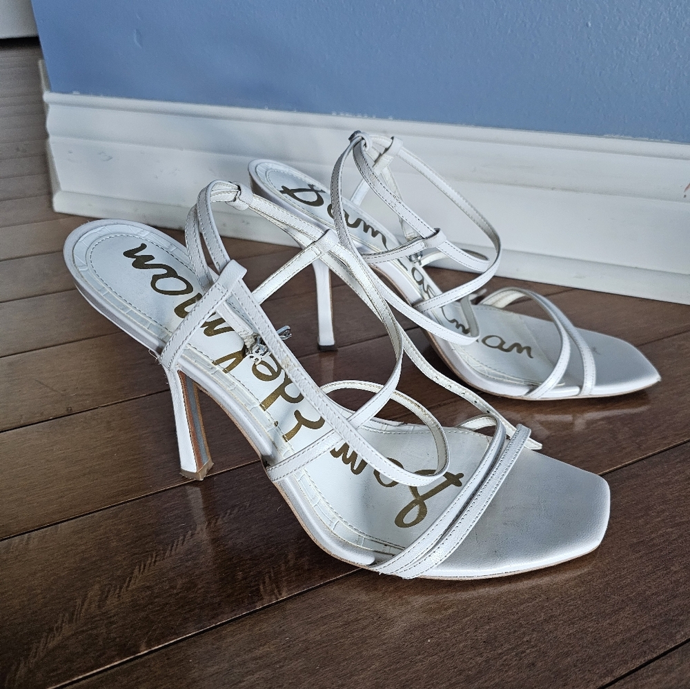 Sam Edelman Leeanne strappy sandals in white leather